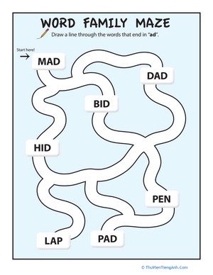 ad Word Family Maze
