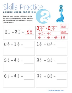 Adding Mixed Fractions with Unlike Denominators