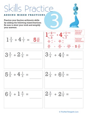 Adding Mixed Fractions with Different Denominators