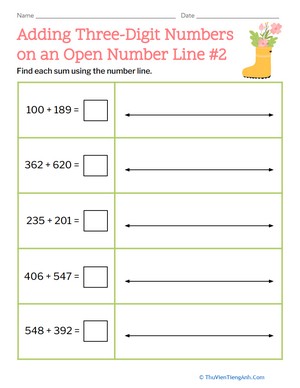 Adding Three-Digit Numbers on an Open Number Line #2