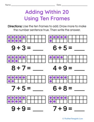Adding Within 20 Using Ten Frames