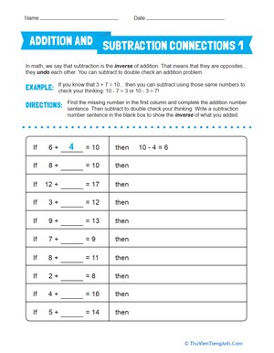Inverse Operation: Addition and Subtraction