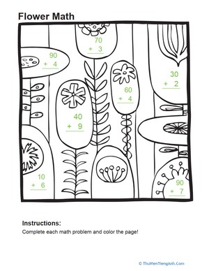 Add and Color: Flowers