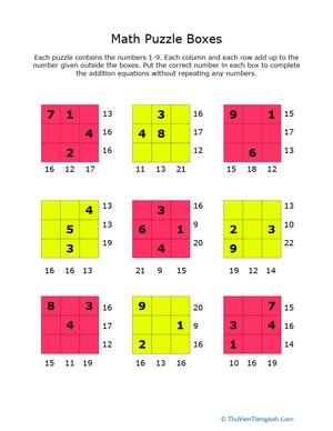 Addition Math Puzzles #5
