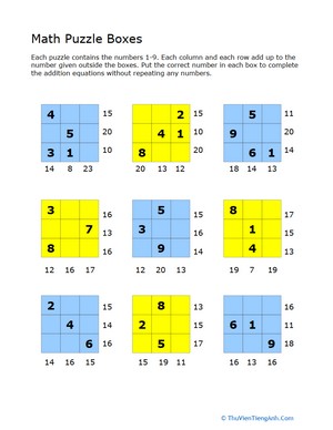 Addition Math Puzzles