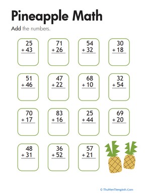 Pineapple Math: Two-Digit Addition