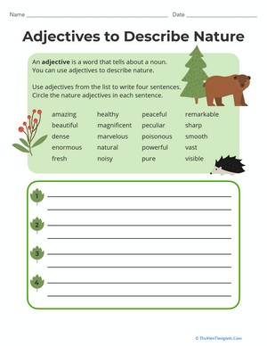 Adjectives to Describe Nature