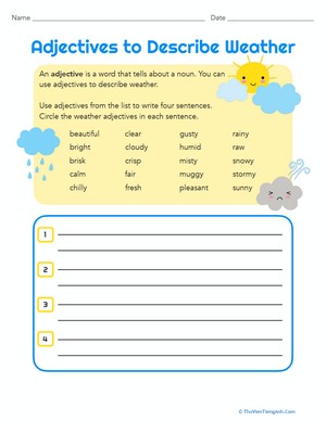 Adjectives to Describe Weather