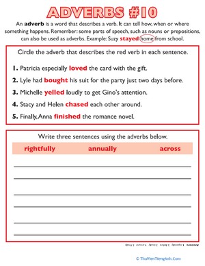 Adverbs Practice #10