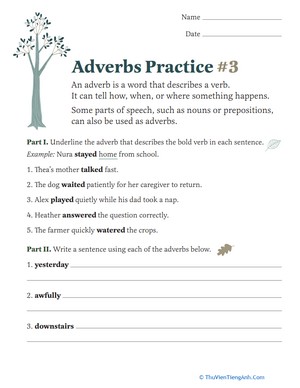 Adverbs Practice #3