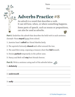 Adverbs Practice #8