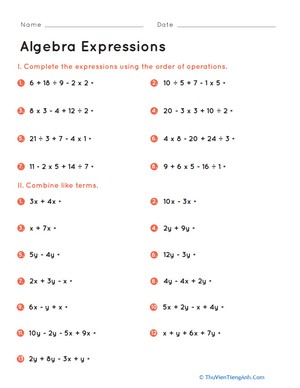 Algebra Expressions