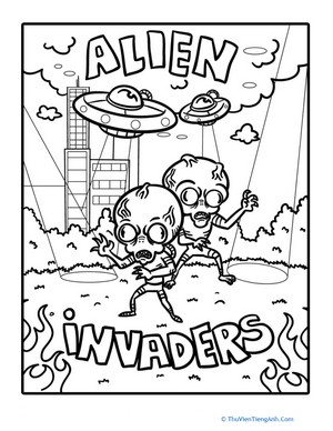 Alien Invaders Coloring Page