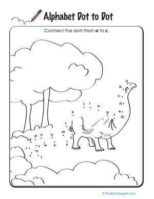 Alphabet Dot to Dot: Dinosaur
