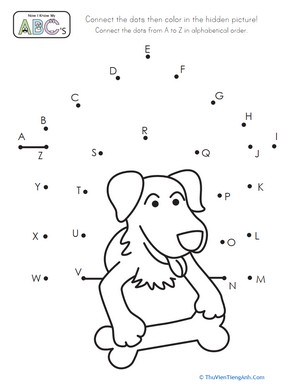 Alphabet Dot-to-Dot Dog House