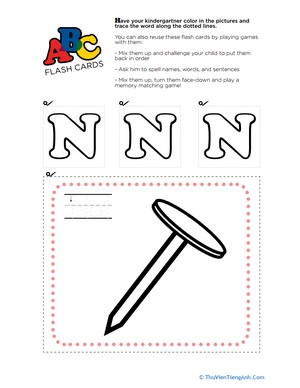 Alphabet Flashcards: N