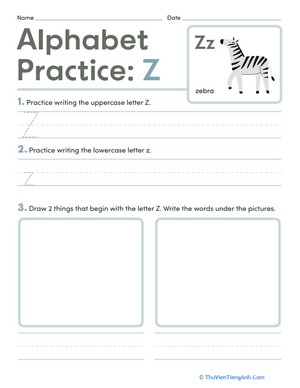 Alphabet Practice: Z