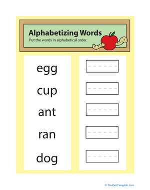 Alphabetizing Words 1