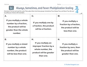 Always, Sometimes, and Never: Multiplication Scaling