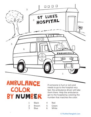 Ambulance Color by Number