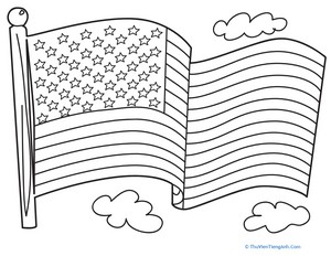 American Flag Coloring Page