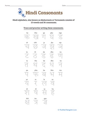 An Introduction to Hindi Consonants: An Overview