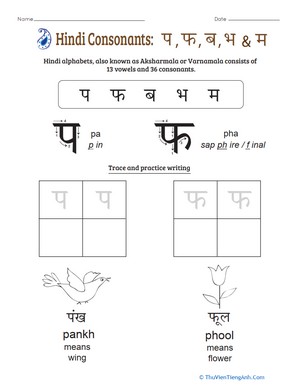 An Introduction to Hindi Consonants: Pa, Pha, Ba, Bha, Ma