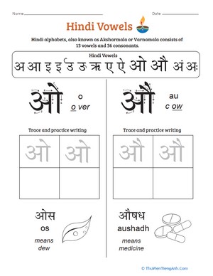 An Introduction to Hindi Vowels: O, Au