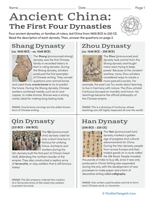 Ancient China: The First Four Dynasties