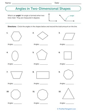 Angles in Two-Dimensional Shapes