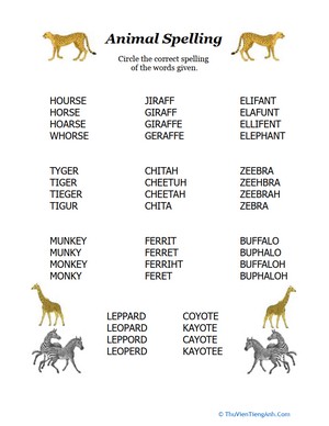 Animal Spelling