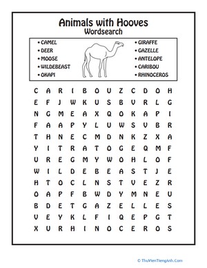 Animal Word Search: Hoofing It