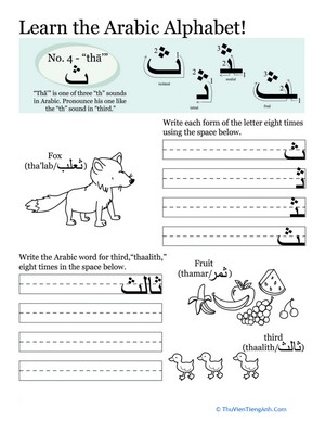 Arabic Alphabet: Thā’