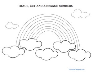 Trace, Cut and Arrange Numbers 4