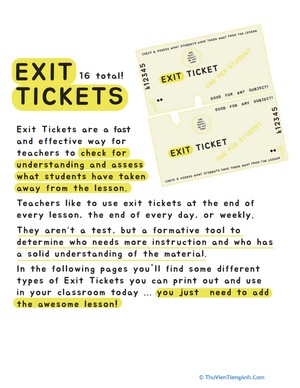 Assessments: Exit Tickets