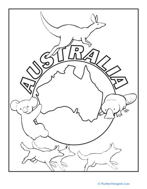 Australia Coloring Page
