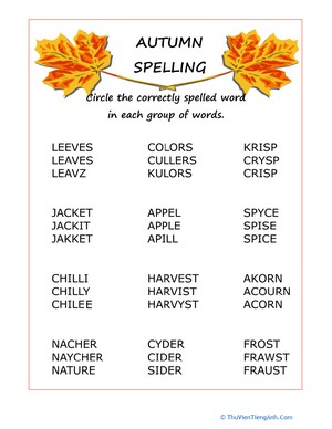 Autumn Spelling