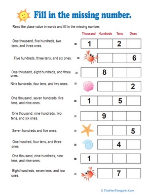 Place Value Fill-In