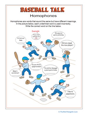 Baseball Talk: Homophones