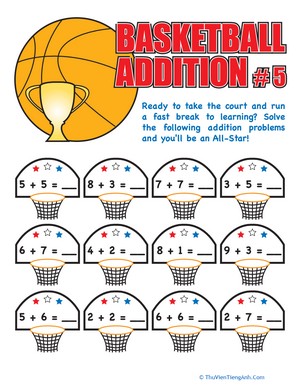 Basketball Addition Facts #5