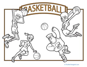 Basketball Players Coloring Page