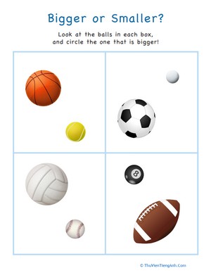 Bigger or Smaller? Sports Balls