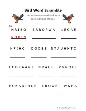 Bird Word Scramble