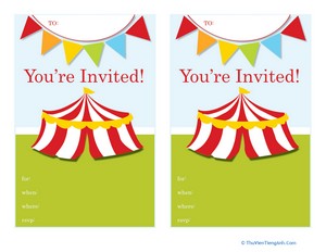 Circus Birthday Invitations