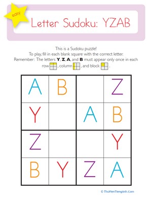Capital Letter Sudoku: YZAB