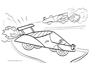 Race Cars Coloring Page