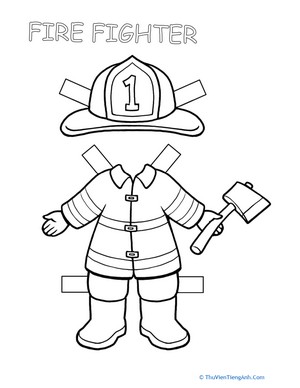 Firefighter Paper Doll