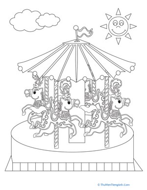 Carousel Coloring Page