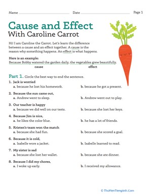 Cause and Effect With Caroline Carrot