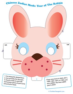 Make a Chinese Zodiac Mask: Year of the Rabbit